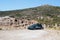 A covered car in the landscape in the island of Patmos, Greece