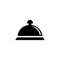 Covered Food, Dish Tray Flat Vector Icon