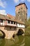 Covered Henkersteg bridge in Nuremberg