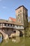 Covered Henkersteg bridge in Nuremberg