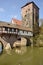 Covered Henkersteg bridge in Nuremberg