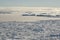 Covered with ice and icebergs near the Antarctic Peninsula the s