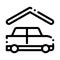 Covered Parking Icon Vector Outline Illustration