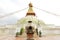 A covered sculpture in front of Swayambhunath Stupa to place candle