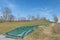 Covered silo with silage in spring, Germany