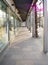 Covered walkway with shop window