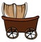 Covered wooden wagon, illustration, vector