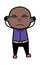 Covering Ears Cartoon Bald Black Cartoon