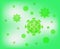 Covid 19 asian flu, virus illustration green color, virus simple flat symbol, clip art virus on green background, monster icon, vi