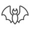 Covid-19 bat line icon. Coronavirus infection spread symbol outline style pictogram on white background. Contagious