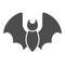 Covid-19 bat solid icon. Coronavirus infection spread symbol glyph style pictogram on white background. Contagious small