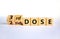 Covid-19 booster dose vaccine shot symbol. Turned cubes and changed words `2nd dose` to `3rd dose`. Beautiful white background