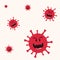 COVID-19 cartoon virus attacking