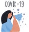 Covid 19. chinese Novel coronavirus 2019-nCoV. woman with allergy, fever, cedar pollen allergy, symptoms