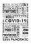 Covid-19 concept typography design logo on wight background. Vector coronavirus logo or COVID-19 seamless repeating pattern