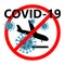 COVID-19 corona virus disease 2019, Novel coronavirus 2019-nCoV, flat landing plane with carriers of pneumonia on Board  is