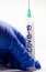 COVID- 19. Corona virus disease. Blood test. Stop dangerous Chinese virus COVID-19. Test tube.