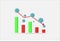 Covid-19 or Corona virus global market impacts. Business concept economy graph chart down because of covid-19, corona virus