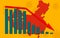 Covid-19 or Corona virus with graph in decline of the economy in China