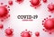 Covid-19 corona virus vector banner background. Covid-19 coronavirus text in white space