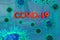 COVID-19 Coronavirus on Blurred Hospital background, Doctors and nurses treatment helping patient ob bed in hospital background ,