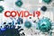 COVID-19 Coronavirus on Blurred Hospital background, Doctors and nurses are urgently helping patient background ,STOP COVID-19