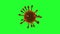 COVID-19 Coronavirus Cell Low Poly Orange rotating. Seamless looping. Green Screen. 3d rendering. Spec: 4K2160p 30fps, QuickTim
