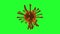 COVID-19 Coronavirus Cell Orange rotating. Seamless looping. Green Screen. 3d rendering. Spec: 4K2160p 30fps, QuickTimePNG,MO