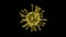 COVID-19 Coronavirus Cell Yellow Transparent rotating. Seamless looping. Alpha channel / Luma matte. 3d rendering. Spec: 4K2160p