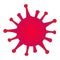 Covid-19 Coronavirus concept inscription typography design logo. Pathogen respiratory influenza covid virus cells. Dangerous virus