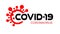 Covid-19 Coronavirus concept inscription typography design logo. sign or symbol vector illustration