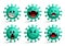 Covid-19 coronavirus emoji vector set. Coronavirus smileys emoticon and emojis.