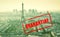 COVID-19 coronavirus in France, stamp Quarantine in photo of Eiffel Tower in Paris. French tourist attractions closed due to novel