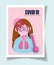 Covid 19 coronavirus, girl symptoms fever headache and chest pain poster