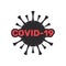 COVID-19 Coronavirus Inscription Typography Design Logo Concept. Vector illustration