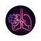 Covid 19 coronavirus pandemic lung respiratory pneumonia neon style icon