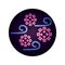 Covid 19 coronavirus pandemic pollution infection illness neon style icon