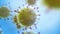 covid-19, Coronavirus, Paramyxovirus mumps , Close-up of virus under microscope. Realistic high quality medical 3d