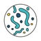Covid 19 coronavirus pathogen spread outbreak disease pandemic flat style icon