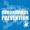Covid-19 Coronavirus Prevention. Pandemic medical concept. Sign caution coronavirus. Futuristic Interface Screen Design. Hightech
