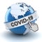 Covid 19 coronavirus update symbol, 3d render