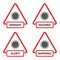 Covid-19 danger, hazard, alert, warning signs in a flat design