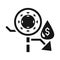Covid 19 disease analysis trade crisis economy, oil price crash silhouette style icon