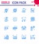 Covid-19 icon set for infographic 16 Blue pack such as spray, cleaning, virus, rx, pharmacy