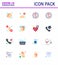 Covid-19 icon set for infographic 16 Flat Color pack such as healthcare, hands, unhealthy, disease, covid