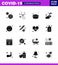 Covid-19 icon set for infographic 16 Solid Glyph Black pack such as dental, water, basin, washing, hands