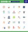 Covid-19 icon set for infographic 25 Flat Color pack such as antivirus, medicine, genetics, hospital, medical