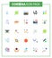 Covid-19 icon set for infographic 25 Flat Color pack such as blood test, wheels, virus, hospital, strature