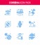 Covid-19 icon set for infographic 9 Blue pack such as beat, virus, medical, security, bacteria
