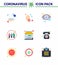 Covid-19 icon set for infographic 9 Flat Color pack such as transfer, human, water drop, engagement, human eye